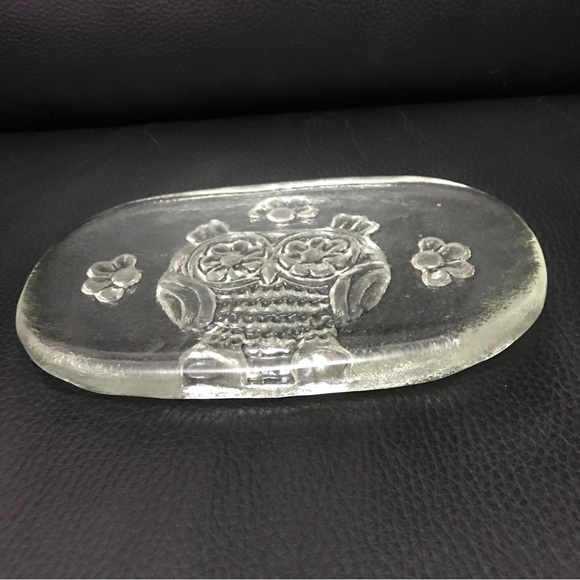 VTG Art heavy glass Butter/ Cheese Tray HERGISWIL BY NIEDERER - Picture 2 of 3